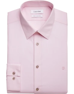 Calvin Klein Slim Fit Embroidered Logo Dress Shirt, Pink