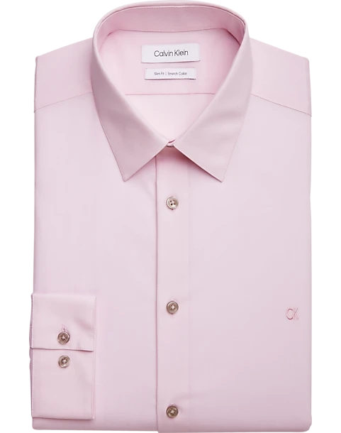 Calvin Klein Slim Fit Embroidered Logo Dress Shirt, Pink 3 Calvin Klein Slim Fit Embroidered Logo Dress Shirt, Pink