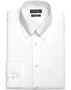 Lauren By Ralph Lauren UltraFlex Regular Fit Button-Down Collar Dress Shirt, White