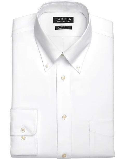 Lauren By Ralph Lauren UltraFlex Regular Fit Button-Down Collar Dress Shirt, White 3 Lauren By Ralph Lauren UltraFlex Regular Fit Button-Down Collar Dress Shirt, White