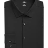 Michael Strahan Modern Fit Spread Collar Dress Shirt, Black 2 Michael Strahan Modern Fit Spread Collar Dress Shirt, Black -&Collar Shop MW40 5F78 08 MICHAEL STRAHAN BLACK SOLID MAIN