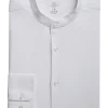 Michael Strahan Slim Fit Banded Collar Dress Shirt, White -&Collar Shop MW40 5F7D 01 MICHAEL STRAHAN WHITE SOLID MAIN