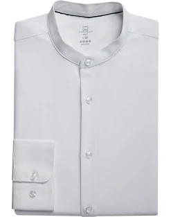 Michael Strahan Slim Fit Banded Collar Dress Shirt, White