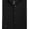 Michael Strahan Slim Fit Banded Collar Dress Shirt, Black -&Collar Shop MW40 5F7D 08 MICHAEL STRAHAN BLACK SOLID MAIN