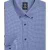 Michael Strahan Four-Way Stretch Modern Fit Dress Shirt, Blue Gingham 1 Michael Strahan Four-Way Stretch Modern Fit Dress Shirt, Blue Gingham -&Collar Shop MW40 5FGA 38 MICHAEL STRAHAN BLUE GINGHAM MAIN