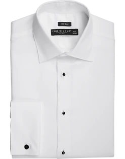 Pronto Uomo Modern Fit French Cuff Tuxedo Formal Shirt, White