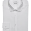 Calvin Klein Refined Cotton Stretch Supima Slim Fit Dress Shirt, White -&Collar Shop MW40 5FK1 01 CALVIN KLEIN WHITE SOLID MAIN