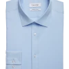 Calvin Klein Refined Cotton Stretch Supima Slim Fit Dress Shirt, Light Blue 1 Calvin Klein Refined Cotton Stretch Supima Slim Fit Dress Shirt, Light Blue -&Collar Shop MW40 5FK1 02 CALVIN KLEIN LT BLUE SOLID MAIN