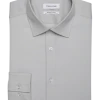 Calvin Klein Refined Cotton Stretch Supima Slim Fit Dress Shirt, Gray -&Collar Shop MW40 5FK1 03 CALVIN KLEIN GRAY SOLID MAIN