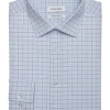 Calvin Klein Refined Cotton Stretch Supima Slim Fit Dress Shirt, Blue Plaid
