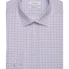Calvin Klein Refined Cotton Stretch Supima Slim Fit Dress Shirt, Lilac Plaid -&Collar Shop MW40 5FK4 76 CALVIN KLEIN LILAC PLAID MAIN