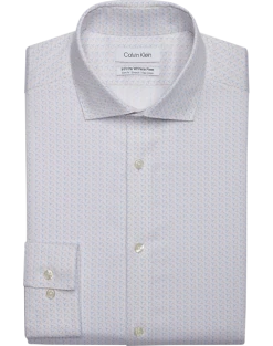 Calvin Klein Infinite Wrinkle Free Slim Fit Stretch Collar Dress Shirt, Hazel Blue Multi
