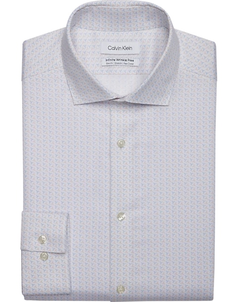 Calvin Klein Infinite Wrinkle Free Slim Fit Stretch Collar Dress Shirt, Hazel Blue Multi 3 Calvin Klein Infinite Wrinkle Free Slim Fit Stretch Collar Dress Shirt, Hazel Blue Multi