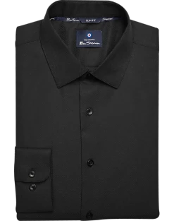 Ben Sherman Slim Fit Dobby Dress Shirt, Black Teardrop