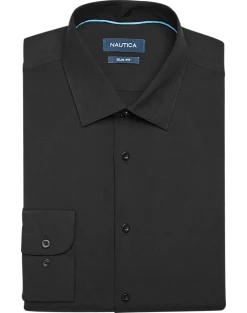 Nautica Slim Fit Four-Way Stretch Dress Shirt, Black