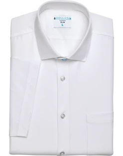 &Collar Pacific Slim Fit Stain-Resistant Short Sleeve Dress Shirt, White