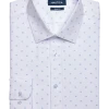 Nautica Slim Fit Four-Way Stretch Dress Shirt, White Print -&Collar Shop MW40 5FN5 26 NAUTICA WHITE FANCY MAIN