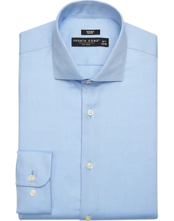 Pronto Uomo Slim Fit Dress Shirt, Blue Herringbone