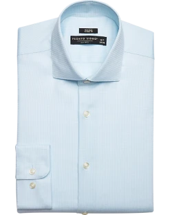 Pronto Uomo Classic Fit Spread Collar Dress Shirt, Blue Check