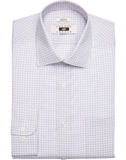 Joseph Abboud Classic Fit Spread Collar Dress Shirt, Burgundy Grid