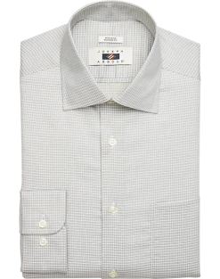 Joseph Abboud Modern Fit Spread Collar Dress Shirt, Green Tonal Grid