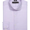 Pronto Uomo Slim Fit Spread Collar Dress Shirt, Lavender Herringbone -&Collar Shop MW40 5FRF 28 PRONTO UOMO LAVENDER STRIPE MAIN