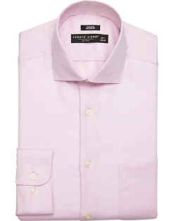 Pronto Uomo Modern Fit Spread Collar Dress Shirt, Pink Herringbone
