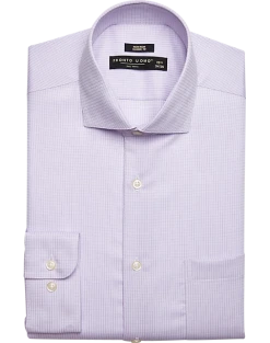 Pronto Uomo Classic Fit Spread Collar Dress Shirt, Lavender Check