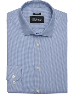 Awearness Kenneth Cole Slim Fit Spread Collar Dress Shirt, Blue Check