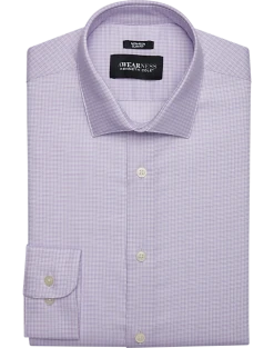 Awearness Kenneth Cole Slim Fit Spread Collar Dress Shirt, Lavender Plaid