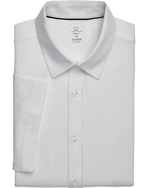 Michael Strahan Modern Fit Short Sleeve Dress Shirt, White 3 Michael Strahan Modern Fit Short Sleeve Dress Shirt, White