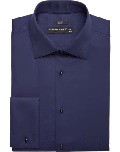 Pronto Uomo Slim Fit French Cuff Tuxedo Formal Shirt, Navy