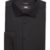 Joseph Abboud Modern Fit French Cuff Tuxedo Formal Shirt, Black