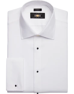 Joseph Abboud Classic Fit French Cuff Tuxedo Formal Shirt, White