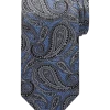 Pronto Uomo Narrow Tie, Blue & Charcoal Paisley -&Collar Shop MW40 83JF 05 PRONTO UOMO PLATINUM BLU CHAR PAISLY MAIN