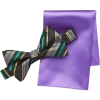 Pronto Uomo Gold & Purple Grid Bow Tie & Pocket Square Set -&Collar Shop MW40 85R6 71 PRONTO UOMO PURPLE MAIN 1