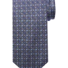 Pronto Uomo Blue & Charcoal Woven Grid Narrow Tie -&Collar Shop MW40 86JN 04 PRONTO UOMO BLUE CHARCOAL MAIN