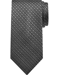 Pronto Uomo Black & Charcoal Woven Grid Narrow Tie