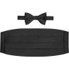Pronto Uomo Bow Tie & Cummerbund Set, Black -&Collar Shop MW40 88PG 02 PRONTO UOMO BLACK MAIN