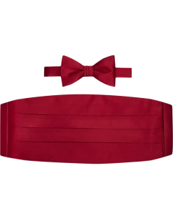 Pronto Uomo Bow Tie & Cummerbund Set, Apple Red