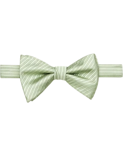 Egara Pre-Tied Bow Tie, Green Stripe
