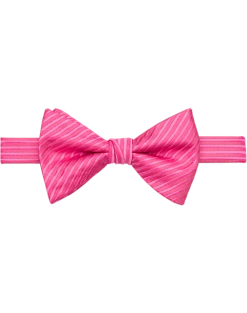 Egara Pre-Tied Bow Tie, Fuchsia Stripe