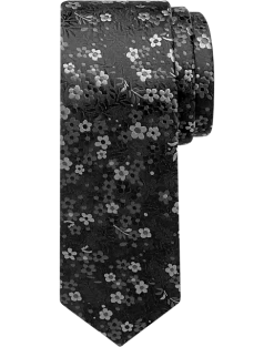 Egara Skinny Tie, Black Floral