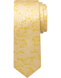 Egara Skinny Tie, Yellow Floral