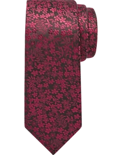 Egara Skinny Tie, Wine Floral