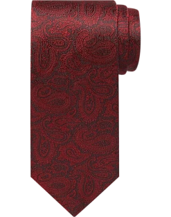 Pronto Uomo Burgundy & Charcoal Paisley Narrow Tie