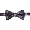 Pronto Uomo Purple & Black Scrolls Pre-Tied Bow Tie -&Collar Shop MW40 8R89 33 PRONTO UOMO BLACK MAIN 6