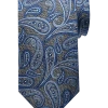 Pronto Uomo Narrow Tie, Blue & Charcoal Paisley -&Collar Shop MW40 8RX8 01 PRONTO UOMO PLATINUM BLU CHAR PSLY MAIN