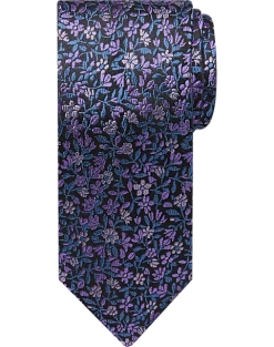 Pronto Uomo Narrow Tie, Pink & Blue Floral