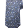 Pronto Uomo Narrow Tie, Blue & Charcoal Floral -&Collar Shop MW40 8U7H 01 PRONTO UOMO PLATINUM BLU CHAR FLORAL MAIN